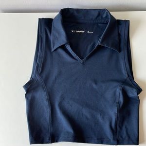 Aritzia TnAction Navy sleeveless polo